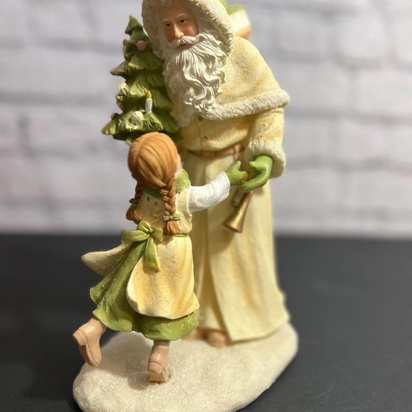 Santa And Girl White Sparkle‎ Father Christmas St Nicholas - Picture 9 of 12